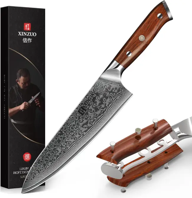 cuchillo chef xinzuo damasco 21cm